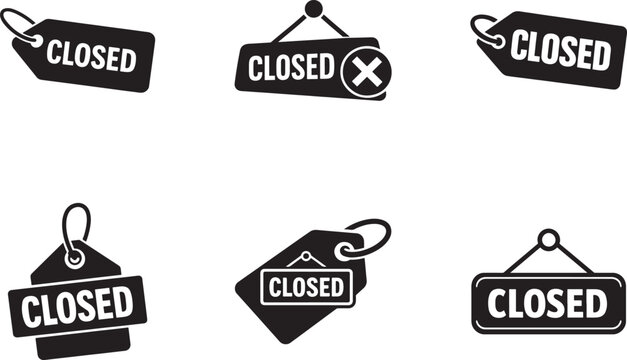 Tag closed icon vector set. Simple label symbol collection for UI, ecommerce, pricing and design.