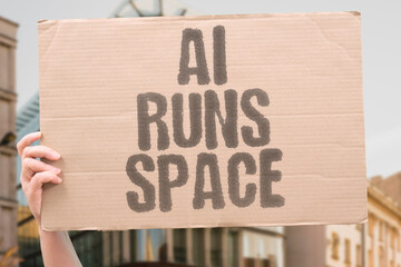 "AI Runs Space" Artificial intelligence systems are now guiding satellites, managing orbits, and directing space operations. AI. SPACE. CHIPS. TECHNOLOGY. ORBIT. © AndriiKoval
