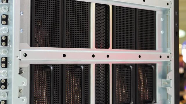 Big data gpu ai robot modern server center computer pc. Bitcoin and crypto mining farm. High tech server computers at work, data center modern supercomputer.