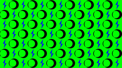 Abstract Pattern with Circles and Lightning Bolts vector illustration