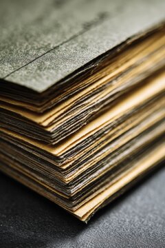 Close-up of Closed Project Folder with Detailed Paper Texture