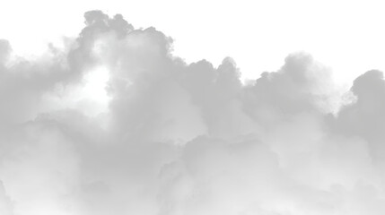 White clouds on a transparent background drifting slowly in the sky during daylight hours © Liubov