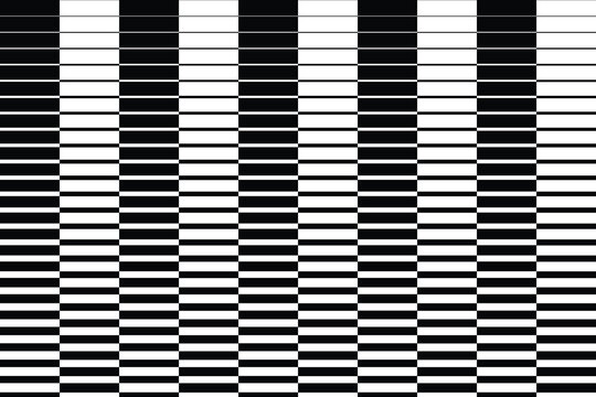 Black and White Optical Illusion Stripe Pattern Abstract Geometric Background Seamless Vector
