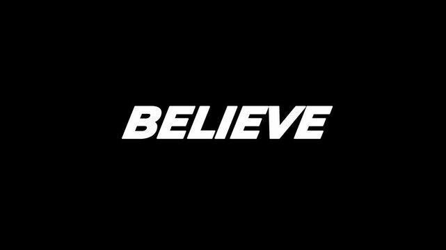 BELIEVE  word text line animation