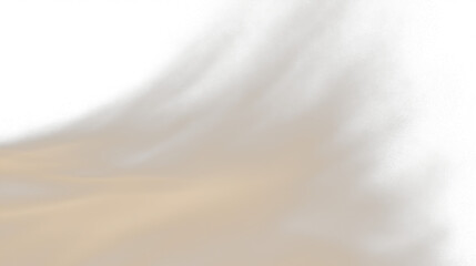 Obraz premium Dust sand soil smoke cloud particles isolated on transparent white background. Brown sandstorm smog sand dust explosion rising. Design elements for Compositing, covering, overlay.