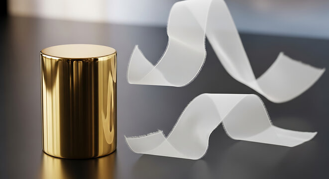 A close-up view of a shiny gold-colored bullet casing resting on a black surface