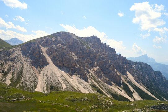 Mountain view near Piz da Peres in summer Dolomites alpine landscape