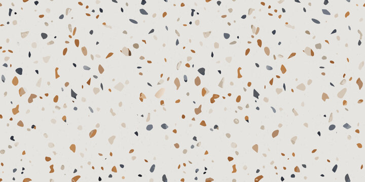 A seamless pattern featuring scattered terrazzo style fragments in neutral tones