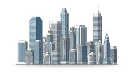 Fototapeta premium City Skyline Skyscrapers Downtown.