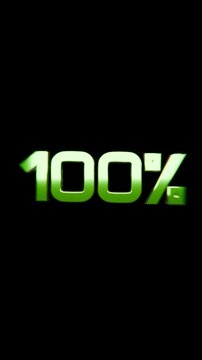 countdown percentage timer loading animation, on black background, content creator, game streaming animation