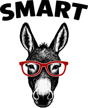 Smart Ass Donkey with Glasses svg, Sarcastic Design Svg
