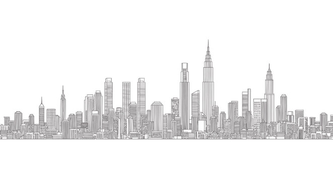 New York City skyline vector illustration