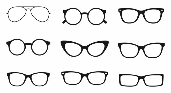 Varied Eyewear Collection A Lineup of Stylish Spectacles Distinct Frames and Vision Accessories Showcasing Diverse Designs for Fashion and Functional Eyeglasses Preferences and Needs