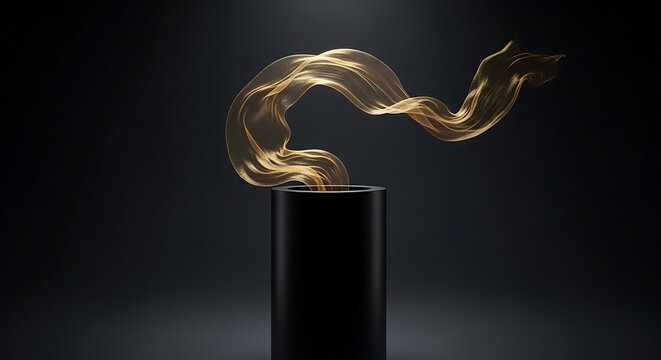 A close-up view of a golden, intricate, and ornate candlestick with a candle on top.