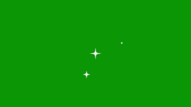 glowing light trails, twinkle star glitter sparkle, Sparkling stars Shine animation, shine twinkle star magic, looping animation, Twinkling star motion graphics with green screen background.4K video