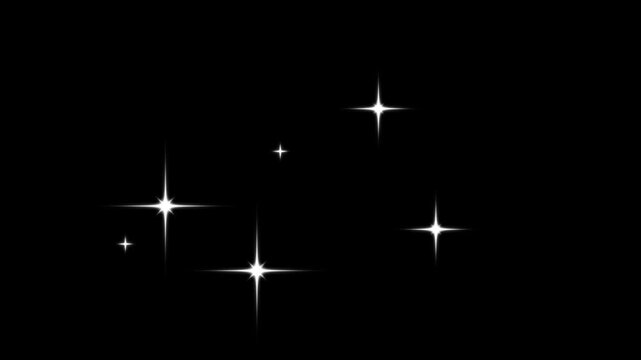 glowing light trails, twinkle star glitter sparkle, Sparkling stars Shine animation, shine twinkle star magic, looping animation, Twinkling star motion graphics with black screen background.4K video