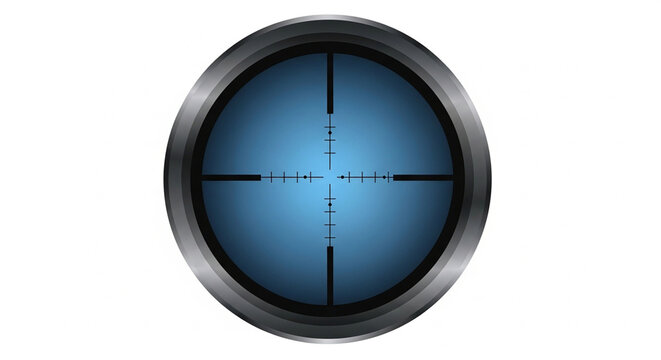 A vector graphic illustration of a rifle scope sight