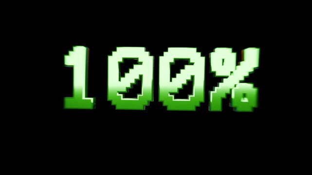 countdown percentage timer loading animation, on black background, content creator, game streaming animation