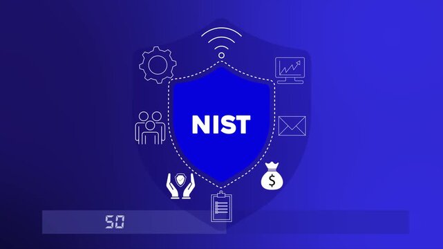 NIST cybersecurity framework providing guidelines for managing and reducing cyber risks 4K animation video.