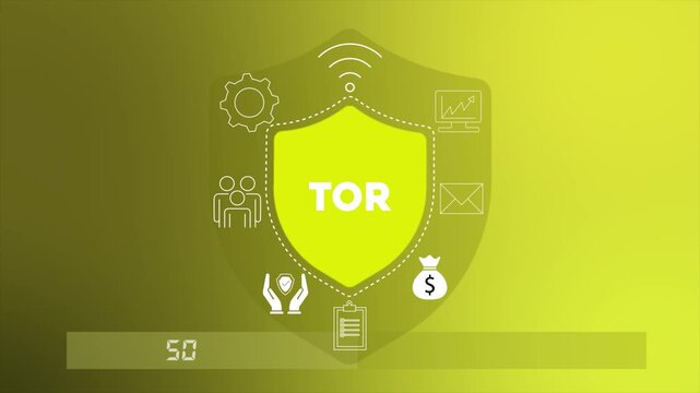 Tor network enabling anonymous browsing and privacy over the internet 4K animation video.