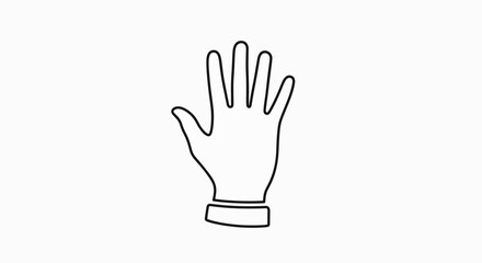 Obraz premium Artistic Line Drawing of a Human Hand with Extended Fingers Representing a Gesture of Greeting or Connection in Graphic Style Ideal for Communication and Awareness Messages with Visual Clarity