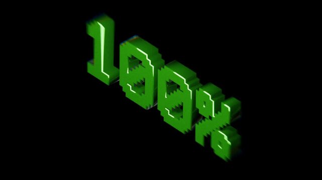 countdown percentage timer loading animation, on black background, content creator, game streaming animation