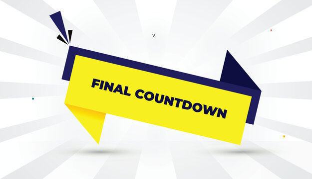 Final Countdown editable eps format web banner vector art illustration template design yellow deep blue shapes bold font white gray gradient abstract illustration sun shine business background 4k