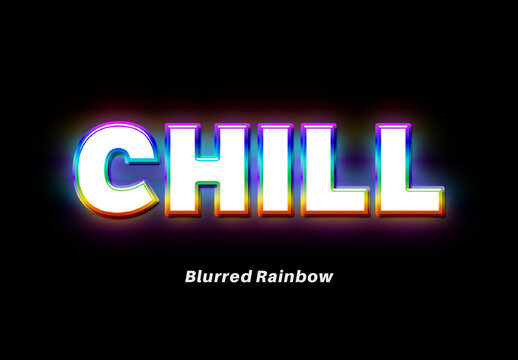 Blurred Rainbow Glow Text Effect