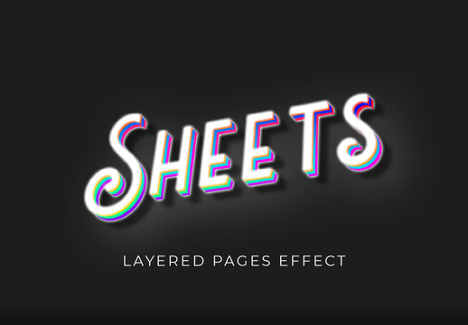 Layered Pages Text Effect