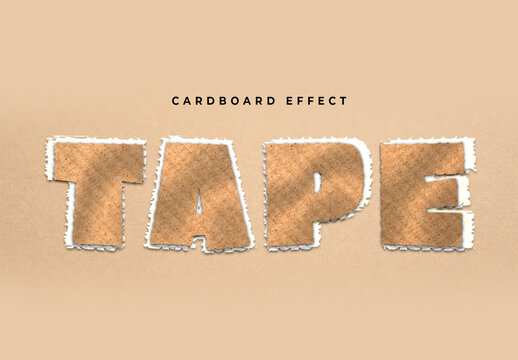 Cardboard Cutout Torn Paper Text Effect