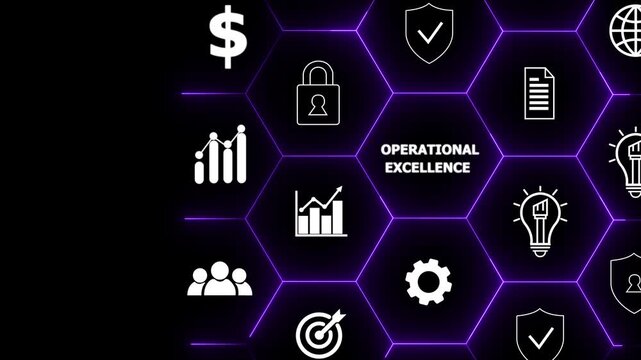 Operational excellence concept. Productivity with excellence process. Industrial management in efficiency and efficient process. Lean cost and productivity growth. Process of continuous improvement.4k