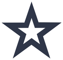 Fototapeta premium Simple dark outline star graphic with central white star design for award, celebration, achievement concept