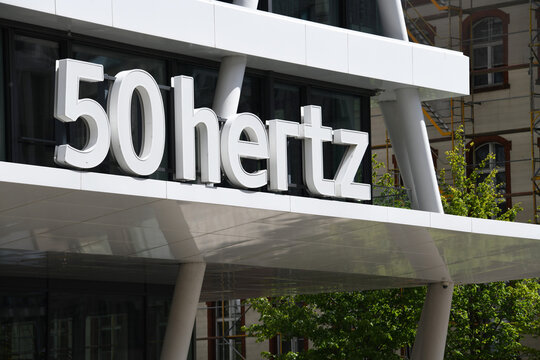 Berlin, Germany - May 24, 2025: Headquarters of 50 Hertz in Berlin, Germany  -  50 Hertz is one of four transmission system operators for electricity in Germany
