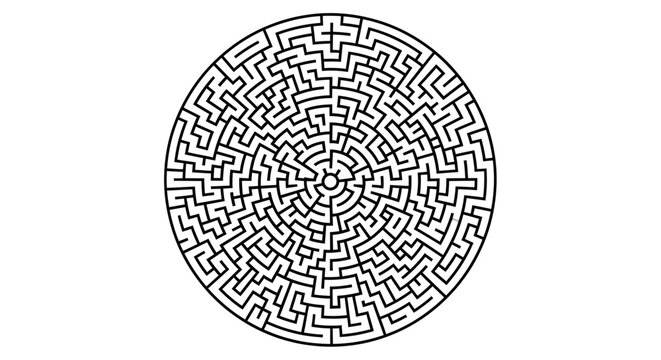 Intricate circular maze design pattern.