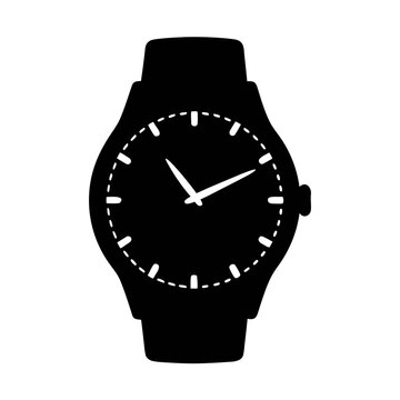 Black wrist watch vector graphic illustration for fashion accessory timekeeping design needs vector art