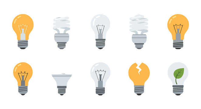 Collection of Various Lighting Solutions for Home and Business Featuring Incandescent Fluorescent LED and Eco Friendly Options for Sustainable Energy and Cost Effective Illumination