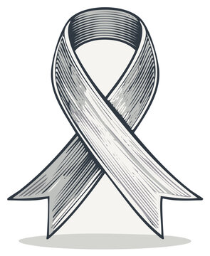 Engraved Awareness Ribbon Symbol Vector Illustration