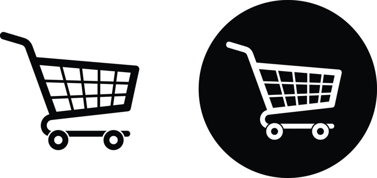 Shopping cart, basket, bag icon set. shopping basket and shopping bag icon white background