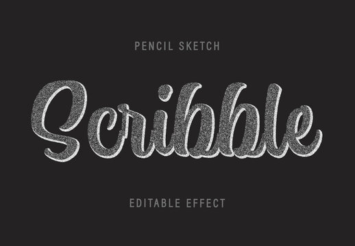 Chalk Grain Pencil Sketch Script Text Effect
