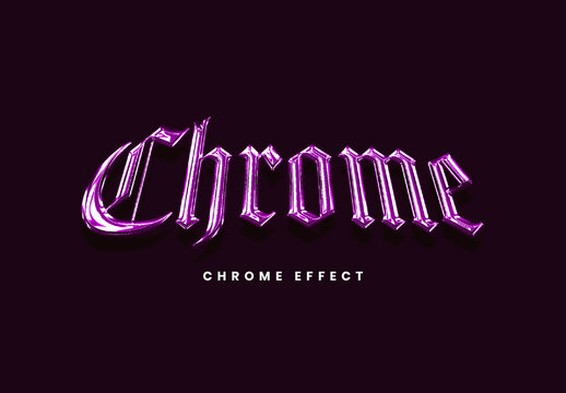 Chrome Gothic Neon Text Effect