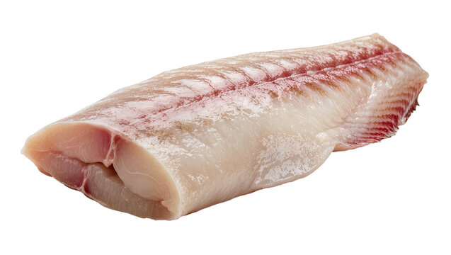 Fresh raw fish fillet, skinless and boneless, ready for cooking, isolated on transparent background, healthy seafood ingredient PNG