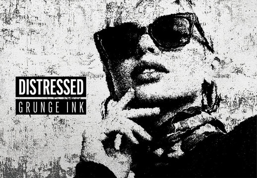 Distressed Grunge ink Effect Mockup