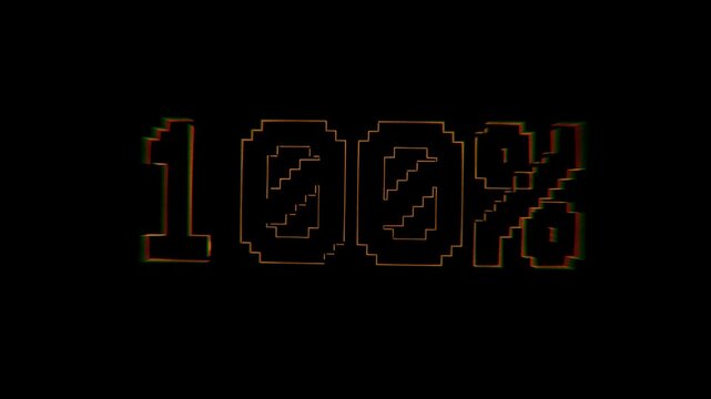 countdown percentage timer loading animation, on black background, content creator, game streaming animation