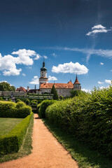 Historic Baroque castle with formal gardens in Czech Republic