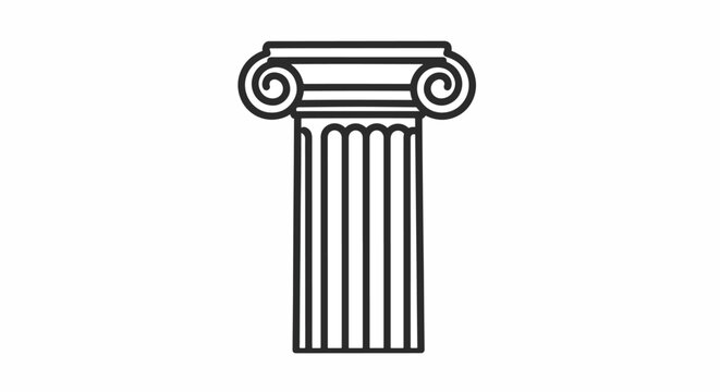 Depiction of an Ancient Ionic Order Column Featuring Volutes Demonstrating Traditional Architectural Style and Construction Representing History Heritage and Enduring Craftsmanship Design