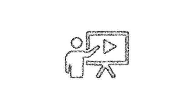 Sketch training program icon animation - smooth progressive reveal