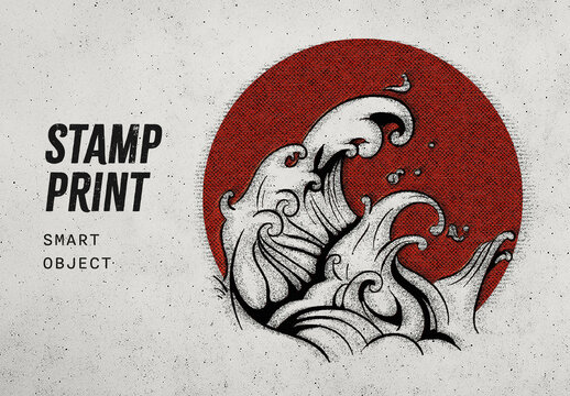 Stamp Print Effect Mockup