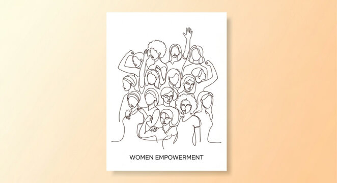 Detailed Line Art Depicting a Crowd of People.