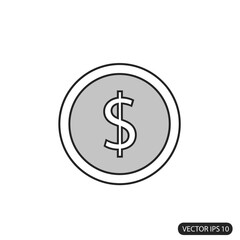 Obraz premium Dollar Sign on Grey Coin.