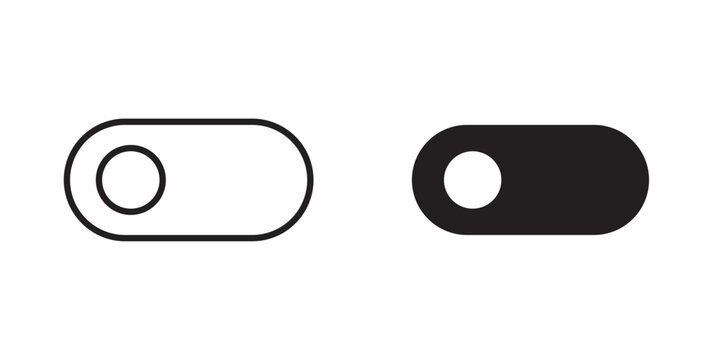 Toggle Switch Off Icon for settings control enable disable and preference adjustment use in UI UX websites apps and mobile interfaces Vector illustration with stroke and fill on a white background.